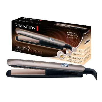 Remington S8540 Piastraper Capelli Rivestimento Ceramico con Cheratina e Olio di Mandorle 9 Impostazioni di Temperatura Marrone Dorato