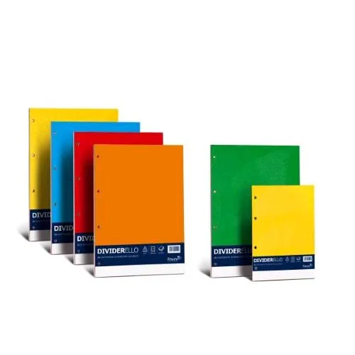 Cartotecnica Favini Dividerello Divisori Fustellati in Cartoncino 220g 220X297 mm Colori Assortiti Conf 10 Pz.
