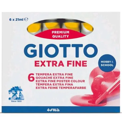 Giotto Extra Fine Tempera Tubo da 21ml Col. Giallo Primario Conf 6 Pz.