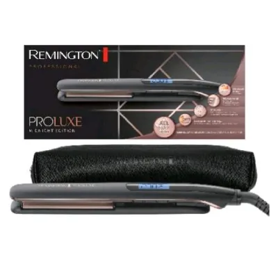 Remington S9100B Proluxe Piastra per Capelli Stretta Rivestimento Ceramico Tecnologia Optiheat Display Digitale Nero