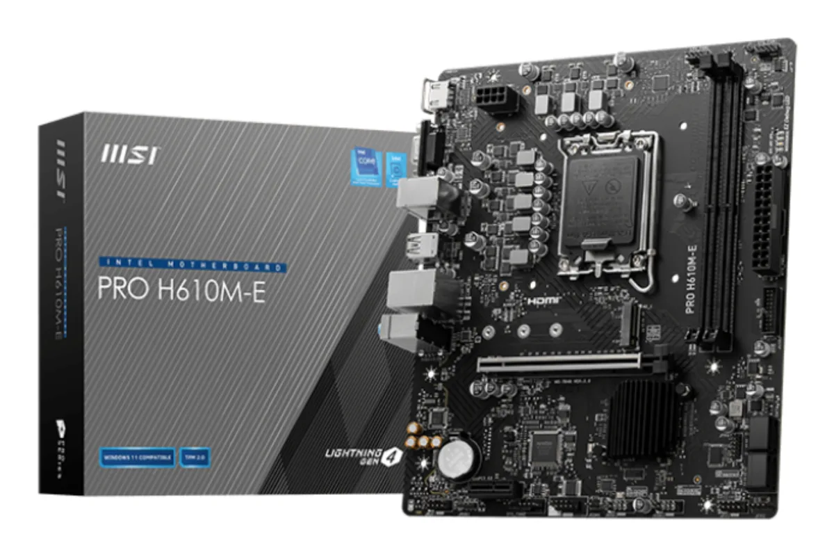 MB MSI PRO H610M-E DDR5 ST1700 MATX 2D5 1M.2 1HDMI 1D-SUB 1PCIE