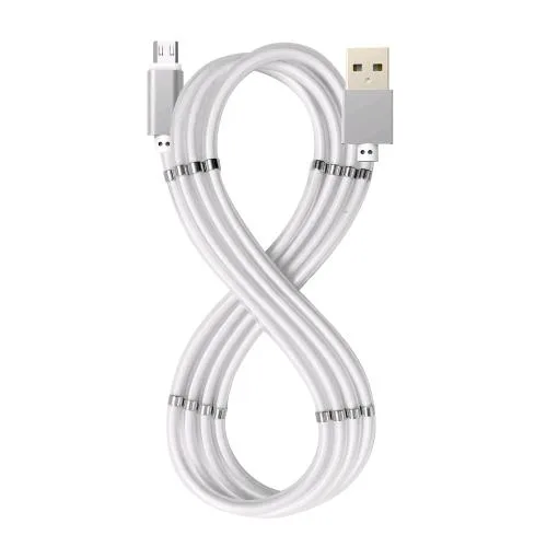 Celly Cavo Ricarica/Dati 1 x USB-A 1 x Micro USB Dotato di Magneti per Avvorgere/Sistemare il Cavo 1 M Bianco