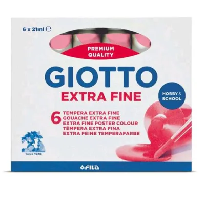 Giotto Extra Fine Tempera Tubo da 21ml Col. Rosa Conf 6 Pz.