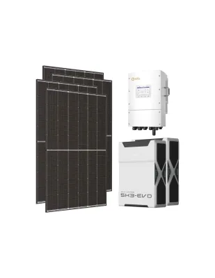Kit fotovoltaico trifase 15470W inverter 15kW LV Solis litio 10.44kWh Weco EVO 5k3