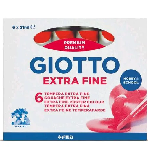 Giotto Extra Fine Tempera Tubo da 21ml Col. Rosso Carminio Conf 6 Pz.