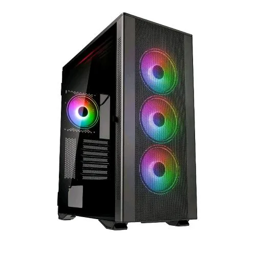 Kolink Stronghold Prism ARGB Case Middle Tower ATX Eatx Micro ATX Mini-Itx Pannello Laterale in Vetro Temperato 2XUSB 2.0 1XUSB 3.1 4XVENTOLE ARGB Installate Grey