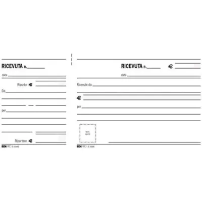 Edipro Ricevute Generiche Madre/Figlia Blocco 110X210 mm 100 Fogli Conf 10 Pz.