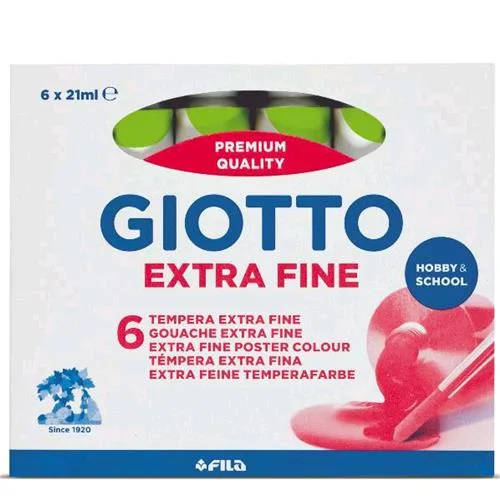 Giotto Extra Fine Tempera Tubo da 21ml Col. Verde Cinabro Conf 6 Pz.
