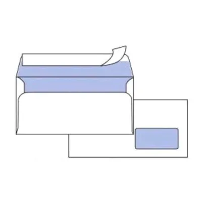 Pigna Edera Buste di Carta con Finestra e Strip 110X230 mm 90 g Col. Bianco Conf 25 Pz.