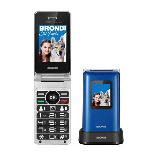 Brondi Amico Prezioso Dual SIM 2.8" 32M+32M Tasti Grandi Tasto Sos Fotocamera 1.3 MP Blue Metal