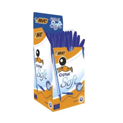 BIC Cristal Soft Penna a Sfera Punta Media Colore Blu Conf. 50 Pz.