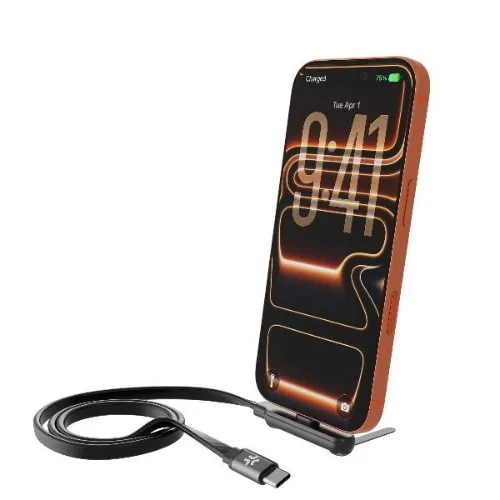 Celly Cavo USB-C Maschio Maschio 240 W con Funzione Supporto Telefono 1.5 m Nero