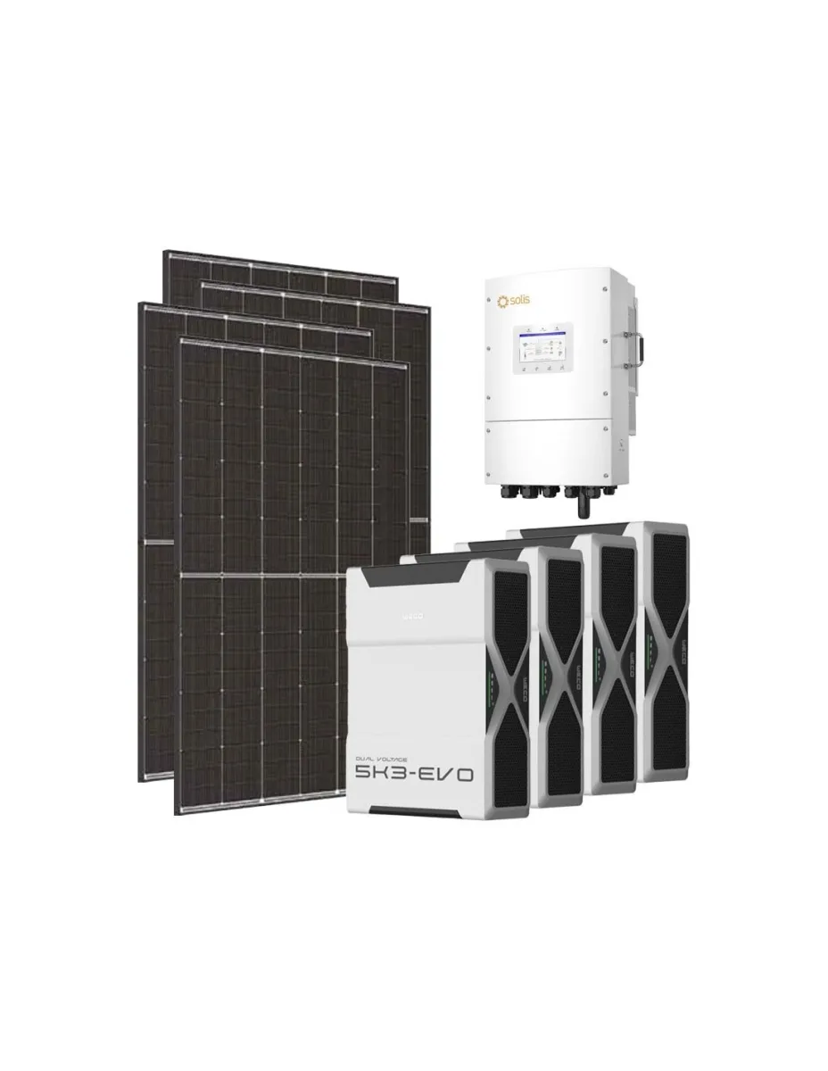Kit fotovoltaico trifase 15470W inverter 15kW LV Solis litio 20.88kWh Weco EVO 5k3