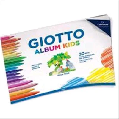 Giotto Kids Album A4 200 g Carta Bianca 30 Fogli Ideale per Tempere Matite Acquarellabili Colori a Dita Conf 5 Pz.