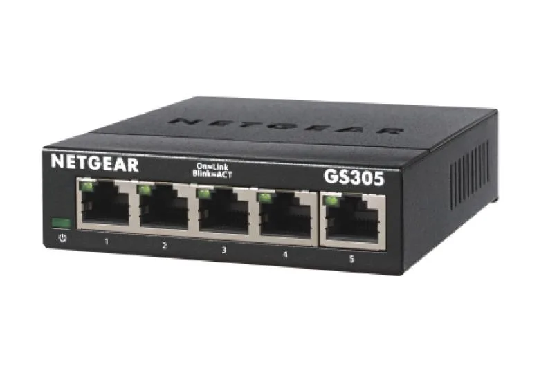 Netgear GS305-300PES Switch di Rete Non Gestito L2 Gigabit Ethernet (10/100/1000) Nero