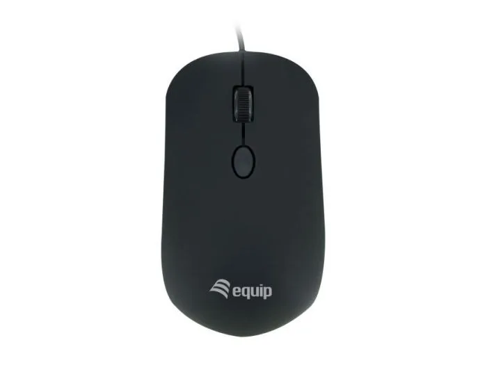 Equip Comfort Mouse Mouse Ottico USB 1600 DPI Regolabili 4 Pulsanti Finitura in Gomma per un Maggiore Confort Nero