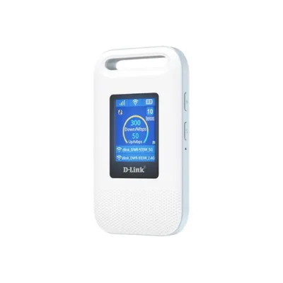D-Link DWR-933W Router Hotspot Mobile 4G LTE+ Advanced Portatile Wi-Fi 6 Dual Band AX600 Display 1.77" fino a 64 Dispositivi Connessi USB Bianco