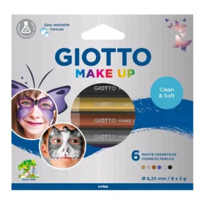 Giotto Make Up Set Matite Cosmetiche Colori Assortiti Metallici Conf 6 Pz.