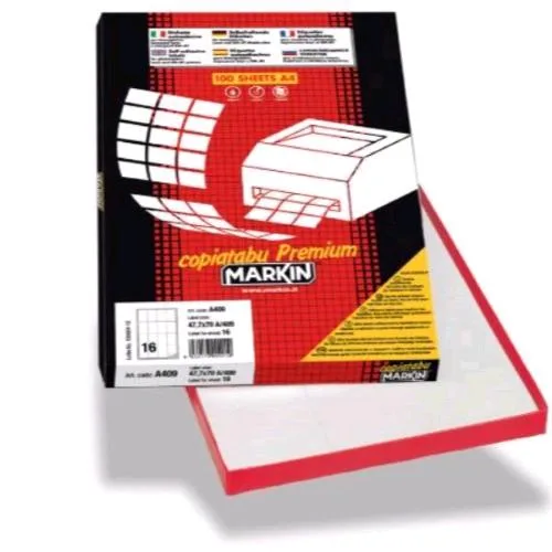 Markin Conf 1600 Etichette Adesive 52,5X72 mm Bianco
