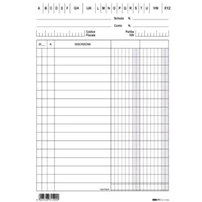 Edipro Schede Dare Avere Saldo 2 Colonne 12X17 cm Conf 100 Pz.