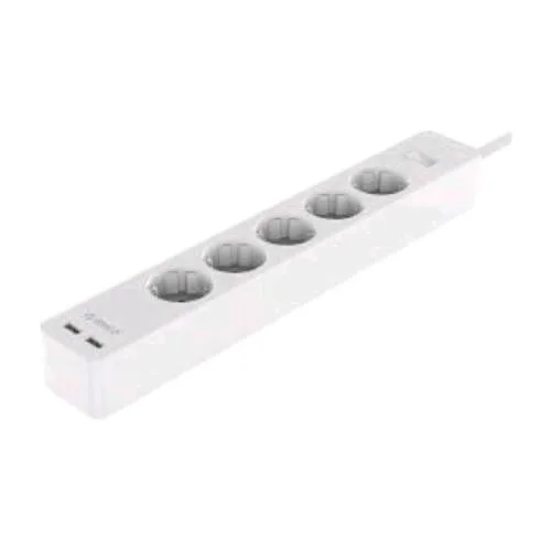 Orico GPC-5A2U-EU Multipresa 5XSCHUKO 16A 2XUSB Ricarica 2.4A 1.5M Bianco