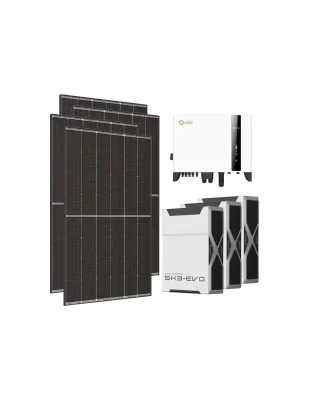 Kit fotovoltaico trifase 5460W inverter 5kW Solis litio 15.66kWh Weco EVO 5k3