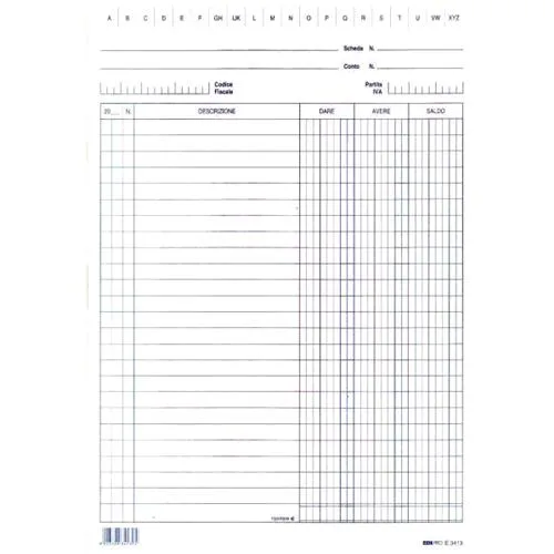Edipro Schede Dare/Avere/Saldo 170X240MM Col.blu 100 Fogli