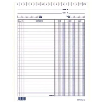 Edipro Schede Dare/Avere/Saldo 210X150MM 100 Fogli Col. Blu