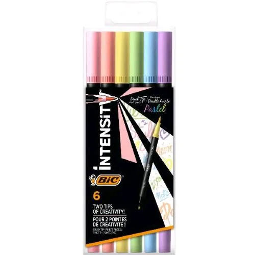 BIC Dual Tip Pennarello Doppia Punta Colori Assortiti Pastello Conf 6 Pz.