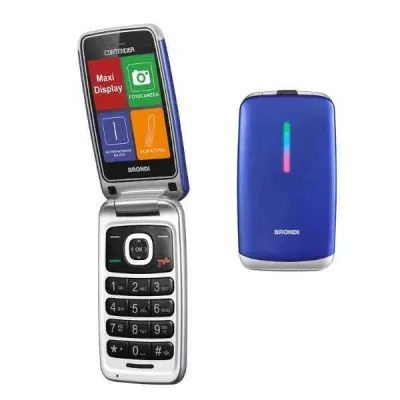 Brondi Contender Dual SIM 3" Easy Phone Clamshell Tasti Selezione Rapida Blu/Metalizzato