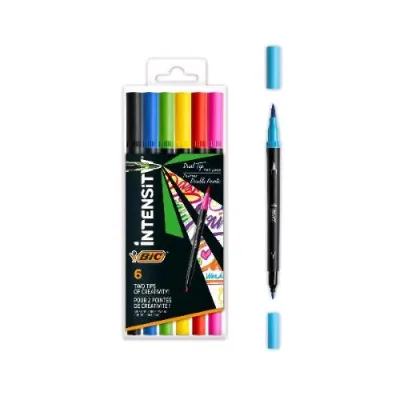 BIC Dual Tip Rainbow Pennarello Doppia Punta Colori Assortiti Conf 6 Pz.