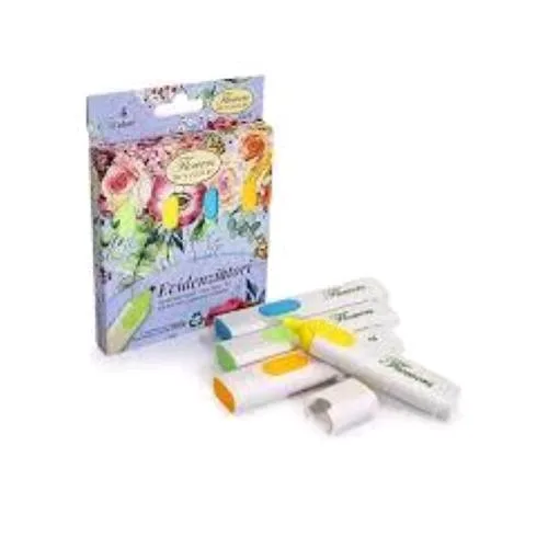 Pigna Flowers Evidenziatori Punta a Scalpello 2.5/5 mm Colori Assortiti Conf 4 Pz.