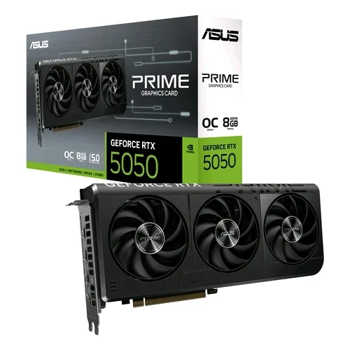 ASUS Prime -RTX5050-O8G Nvidia Geforce RTX 5050 8 GB GDDR6 Triple Fan PCI Express 5.0 - 1 x HDMI 3 Displayport