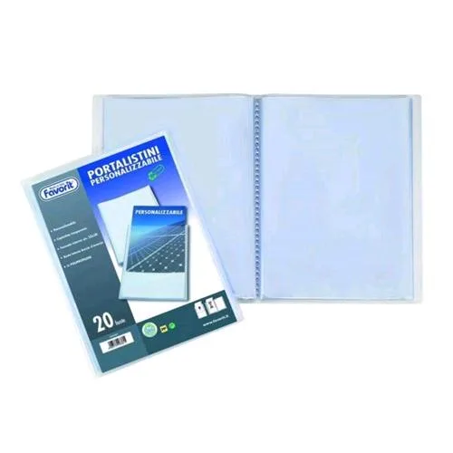 Favorit Portalistini Personalizzabili in PP 210X150MM A5 20 Buste Col. Trasparente