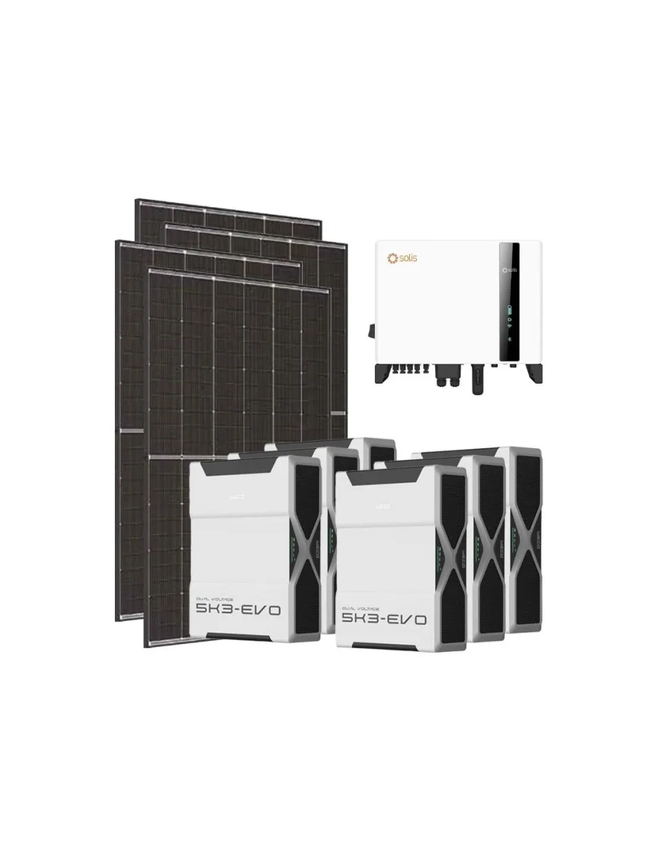 Kit fotovoltaico trifase 5460W inverter 5kW Solis litio 31.32kWh Weco EVO 5k3