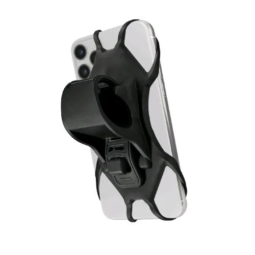 Celly Swipebike Supporto Universale Smartphone per Manubrio in Silicone con Gancio Nero