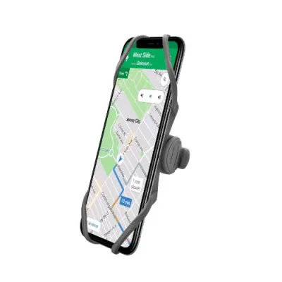 Celly Swipebikestem Supporto Unicersale Smartphone per Manubrio in Silicone con Gancio Grigio