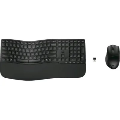 HP 680 Comfort Dual Mode Tastiera + Mouse Ottico Ergonomici Multidispositivo RF 2.4GHz + Bluetooth Tastiera Layout Italiano Mouse 6 Tasti 4.000 Dpinero