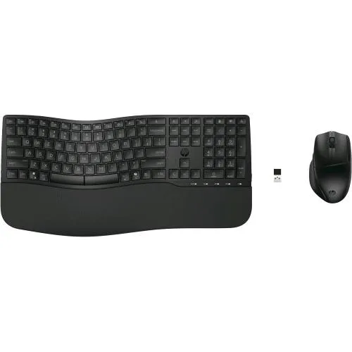 HP 680 Comfort Dual Mode Tastiera + Mouse Ottico Ergonomici Multidispositivo RF 2.4GHz + Bluetooth Tastiera Layout Italiano Mouse 6 Tasti 4.000 Dpinero