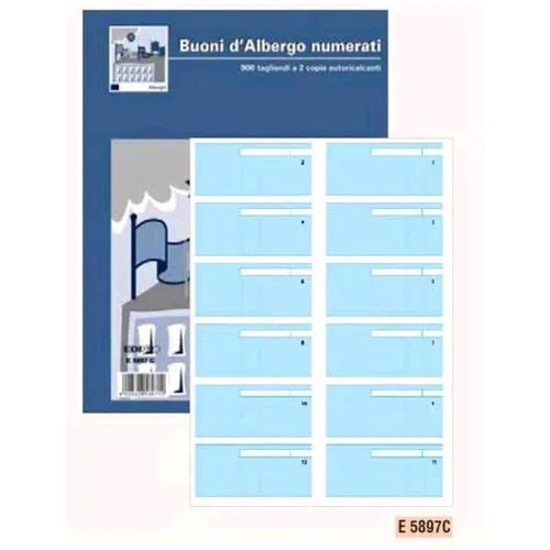 Edipro Tagliandi Numerati 1-900 Blocco Autocopiante 2 Fogli 230X297 mm 100 Fogli Conf 4 Pz.