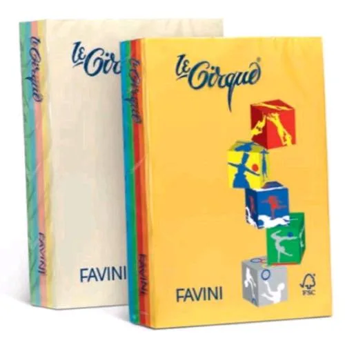 Cartotecnica Favini le Cirque Mix Tenui Forti Risma da 500 Fogli 80 g 21 x 29.7 cm A4 Colori Assortiti