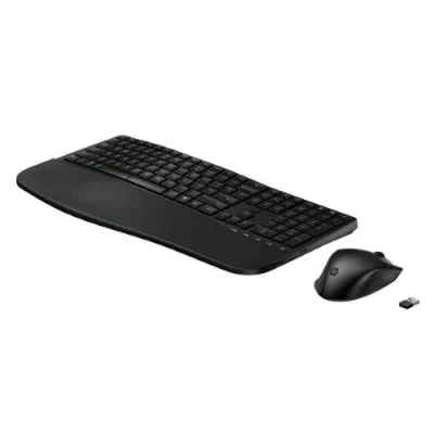 HP 685 Comfort Dual-Mode Kit Tastiera Ergonomica Wireless + Bluetooth Layout Italiano + Mouse Ottico 5 Tasti 4.000 DPI Nero