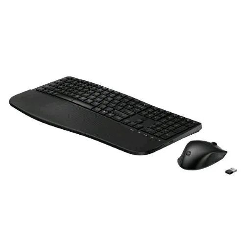 HP 685 Comfort Dual-Mode Kit Tastiera Ergonomica Wireless + Bluetooth Layout Italiano + Mouse Ottico 5 Tasti 4.000 DPI Nero