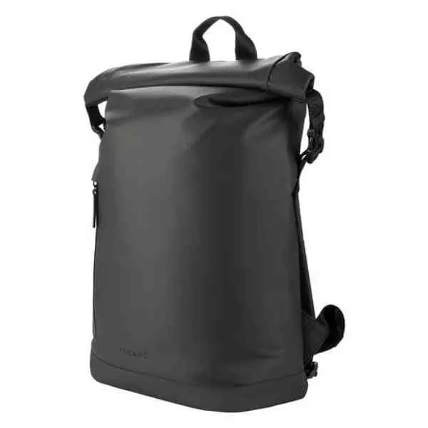Tucano Rollo Zaino per Notebook 15,6" e MacBook Pro 16" in Tessuto Riciclato Resinato Tasca Interna e Tasca Esterna Nero
