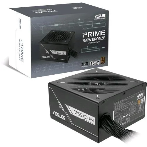 ASUS Prime Alimentatore 750W 80 Plus Bronze Modulare Pcle Gen 5.0 Ventola con Doppio Cuscinetto a Sfera ATX 3.0 Nero
