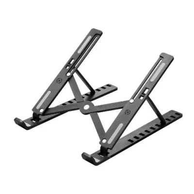 Celly SWMAGICSTAND2BK Supporto per Notebook fino a 15.6" Richiudibile in Plastica con 10 Liveli di Inclinazione Nero