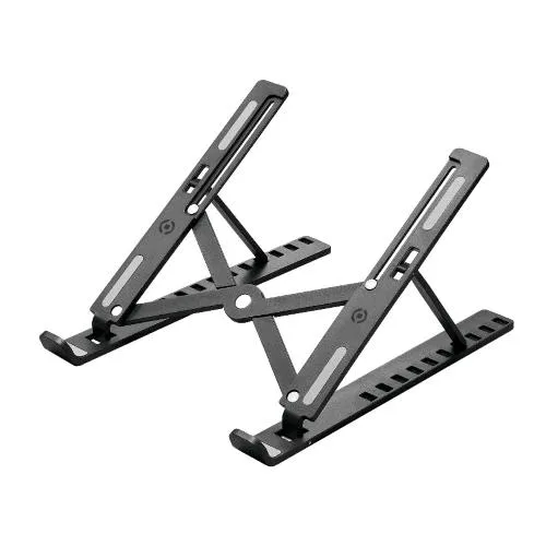 Celly SWMAGICSTAND2BK Supporto per Notebook fino a 15.6" Richiudibile in Plastica con 10 Liveli di Inclinazione Nero
