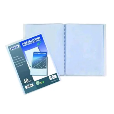 Favorit Portalistini Personalizzabili in PP 220X300MM A4 40 Buste Col. Trasparente