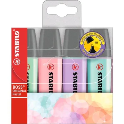 Stabilo Boss Evidenziatore Original Pastel Assortiti 4 pz