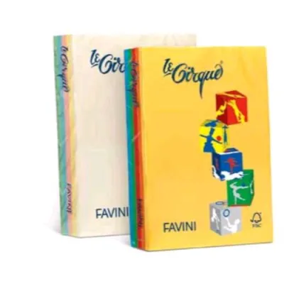 Cartotecnica Favini le Cirque Tenui Mix Risma da 250 Fogli 160 g 21 x 29.7 cm A4 5 Colori Assortiti